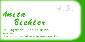 anita biehler business card